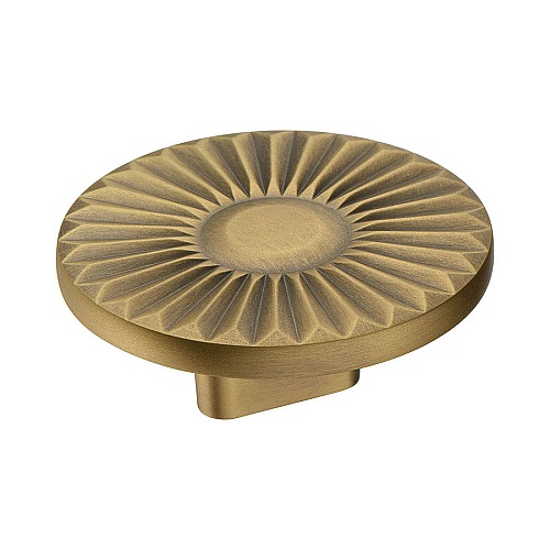 Ручка кнопка круглая 4193 016MP30 матовая античная латунь диаметр 60 мм, крепление 16 мм