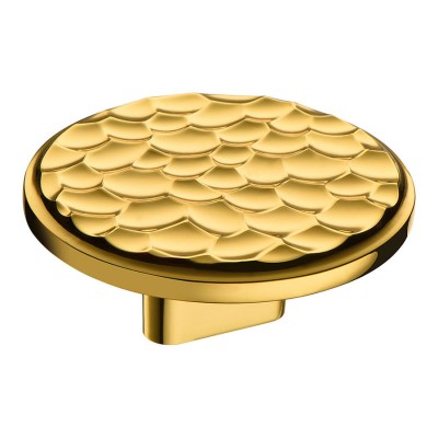 Ручка кнопка круглая геометрия 4195 016MP11 глянцевое золото диаметр 60 мм крепление 16 мм 