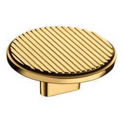 Ручка кнопка круглая геометрия 4197 016MP11 глянцевое золото диаметр 60 мм крепление 16 мм 