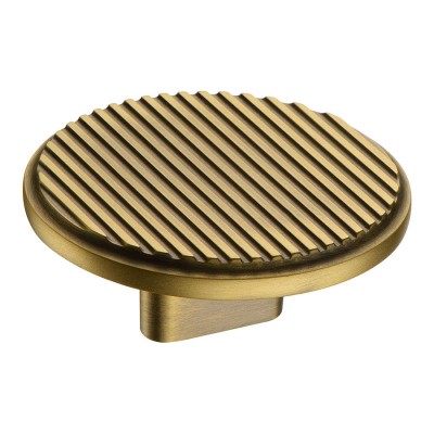 Ручка кнопка круглая геометрия 4197 016MP30 состаренная латунь диаметр 60 мм крепление 16 мм 