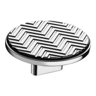 Ручка кнопка круглая геометрия 4198 016MP02 глянцевый хром диаметр 60 мм крепление 16 мм 