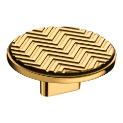 Ручка кнопка круглая геометрия 4198 016MP11 глянцевое золото диаметр 60 мм крепление 16 мм 