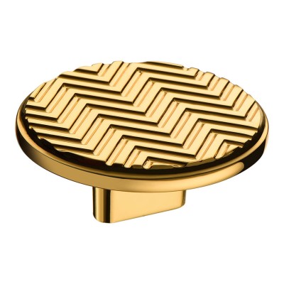 Ручка кнопка круглая геометрия 4198 016MP11 глянцевое золото диаметр 60 мм крепление 16 мм 