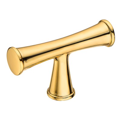 Ручка кнопка Т-образная 43-Gold цвет глянцевое золото длина 53 мм Ручка кнопка Т-образная 43-Gold цвет глянцевое золото длина 53 мм