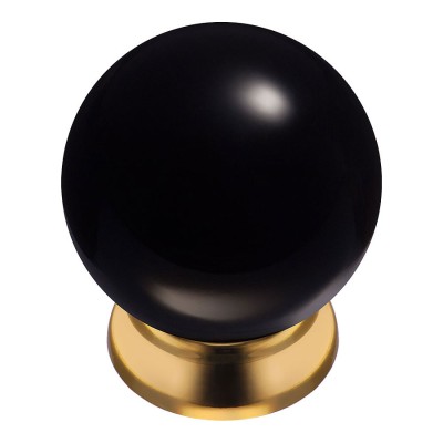 Ручка кнопка 5101-133 цвет глянцевое золото, черный шар диаметр 34 мм Ручка кнопка 5101-133 цвет глянцевое золото, черный шар диаметр 34 мм