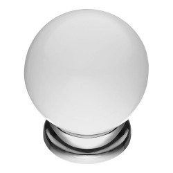 Ручка кнопка 5101-402 цвет глянцевый хром, белый шар диаметр 34 мм Ручка кнопка 5101-402 цвет глянцевый хром, белый шар диаметр 34 мм