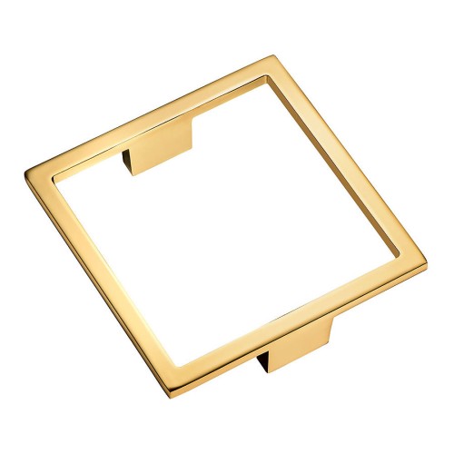 Ручка скоба квадрат 7530 Gold цвет глянцевое золото ширина 104 мм, крепление 96 мм 