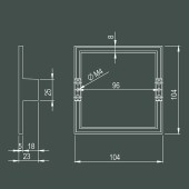 Ручка квадрат геометрия 7530 Gold цвет глянцевое золото ширина 104 мм          