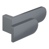 Ручка кнопка Г-образная AT 102.16.65 ATIPICA цвет глянцевый серый длина 99 мм, крепление 16 мм