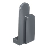 Ручка кнопка Г-образная AT 102.16.65 ATIPICA цвет глянцевый серый длина 99 мм, крепление 16 мм