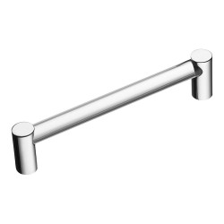 Ручка рейлинг BU 016.128.07 глянцевый хром, прозрачное стекло длина 140 мм, крепление 128 мм