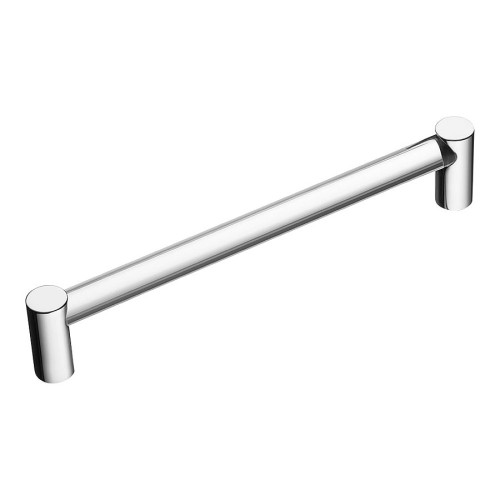 Ручка рейлинг BU 016.160.07 глянцевый хром, прозрачное стекло длина 175 мм, крепление 160 мм