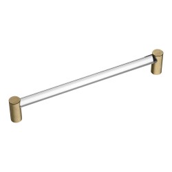 Ручка рейлинг BU 016.192.36 полированная латунь, прозрачное стекло длина 205 мм, крепление 192 мм