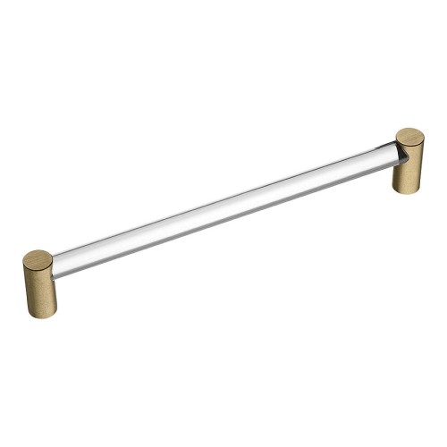 Ручка рейлинг BU 016.192.36 полированная латунь, прозрачное стекло длина 205 мм, крепление 192 мм