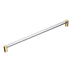 Ручка рейлинг BU 016.320.19 глянцевое золото, прозрачное стекло длина 335 мм, крепление 320 мм