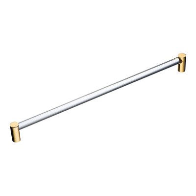 Ручка рейлинг BU 016.320.19 глянцевое золото, прозрачное стекло длина 335 мм, крепление 320 мм