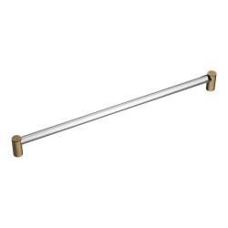 Ручка рейлинг BU 016.320.36 полированная латунь, прозрачное стекло длина 335 мм, крепление 320 мм