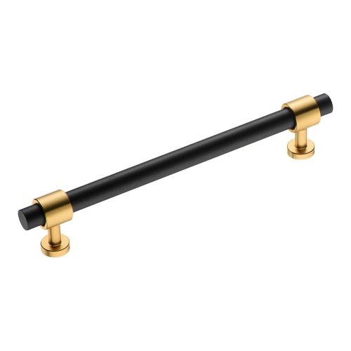Ручка рейлинг BU 021.160.22/09 цвет матовое золото, черный длина 195 мм, крепление 160 мм