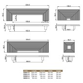 Ручка кнопка квадратная геометрия 4203 032MP30 бронза 64 мм 