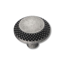 Ручка кнопка круглая геометрия 4102 001MP14 античное серебро диаметр 30 мм