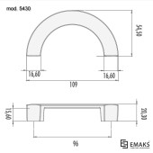 Ручка скоба геометрия 5430 Matt Black цвет матовый черный ширина 109 мм