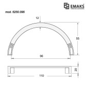 Ручка скоба геометрия 6250.096 Matt Black цвет матовый черный ширина 110 мм