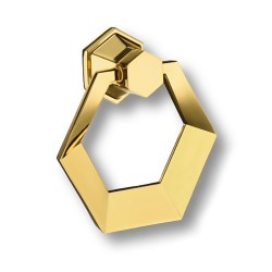 Ручка кольцо геометрия 912-Gold цвет глянцевое золото длина 81 мм 