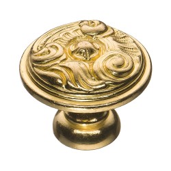 Ручка классика кнопка 012035L цвет глянцевая латунь диаметр 35 мм 