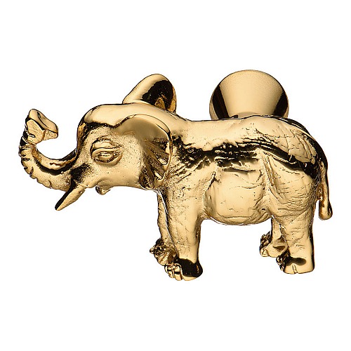 Ручка кнопка слон 07121-003-L цвет глянцевое золото длина 46 мм