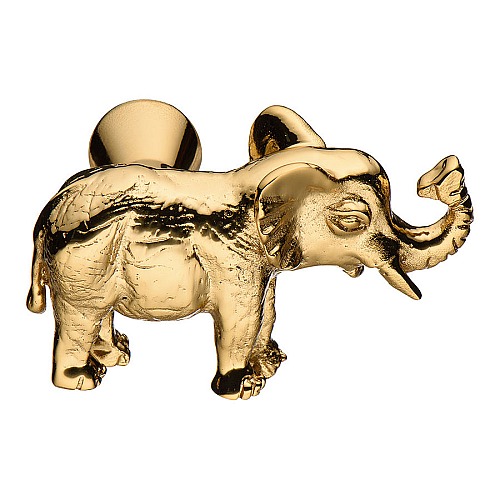 Ручка кнопка слон 07121-003-R цвет глянцевое золото длина 46 мм