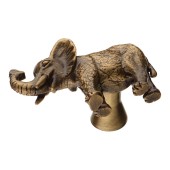 Ручка кнопка слон 07121-013-L цвет состаренная латунь длина 46 мм