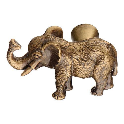 Ручка кнопка слон 07121-013-L цвет состаренная латунь длина 46 мм