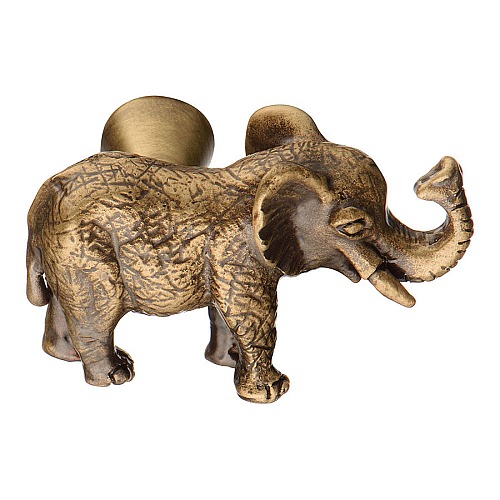 Ручка кнопка слон 07121-013-R цвет состаренная латунь длина 46 мм