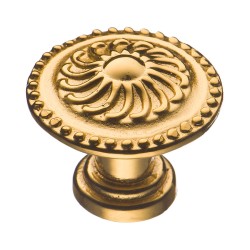 Ручка кнопка 07166-003 цвет глянцевое золото диаметр 24 мм 