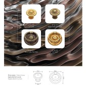 Ручка кнопка 07166-003 цвет глянцевое золото диаметр 24 мм 