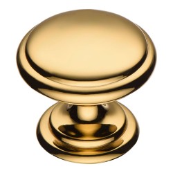 Ручка кнопка 0720-003-2 цвет глянцевое золото диаметр 30 мм 
