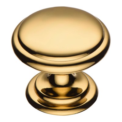 Ручка кнопка 0720-003-2 цвет глянцевое золото диаметр 30 мм 