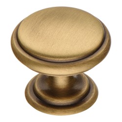 Ручка кнопка 0720-013-2 цвет состаренная латунь диаметр 30 мм