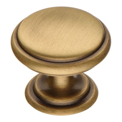 Ручка кнопка 0720-013-2 цвет состаренная латунь диаметр 30 мм