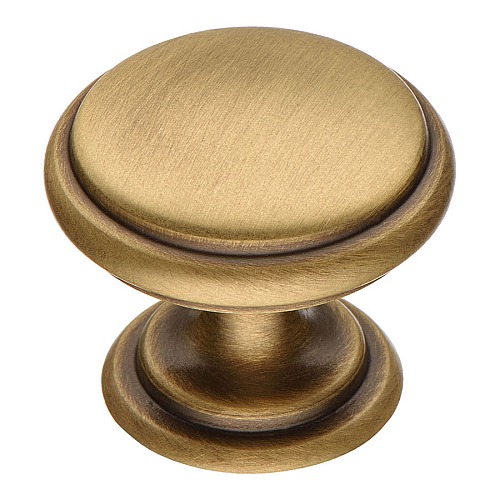 Ручка кнопка 0720-013-2 цвет состаренная латунь диаметр 30 мм