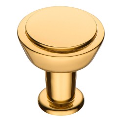 Ручка кнопка 0784-003 цвет глянцевое золото диаметр 29 мм