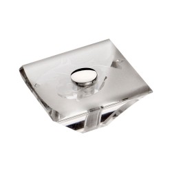 Ручка кнопка 0794-005 DESIGN цвет глянцевый хром, стекло, орнамент ширина 30 мм 