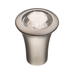 Ручка кнопка 1393.0016.023.183 цвет матовый хром, кристалл диаметр 16 мм 