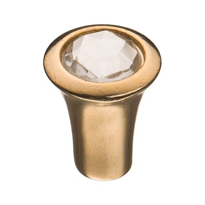 Ручка кнопка 1393.0016.024.183 цвет глянцевое золото, кристалл диаметр 16 мм 