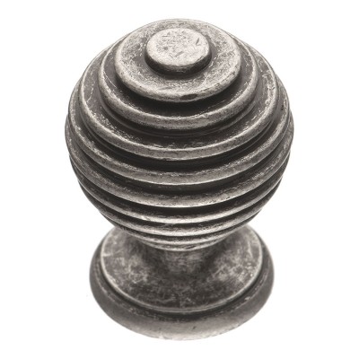 Ручка кнопка 15.030.16 цвет старое серебро диаметр 30 мм 