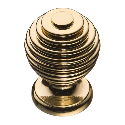 Ручка кнопка 15.030.19 цвет глянцевое золото 24К диаметр 30 мм 