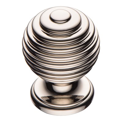 Ручка кнопка 15.030.42 цвет глянцевый никель диаметр 30 мм