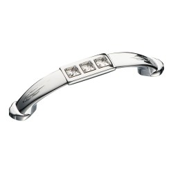 Ручка классика скоба 15.129.96.SWA.07 глянцевый хром, кристаллы Сваровски длина 132 мм, крепление 96 мм Ручка классика скоба 15.129.96.SWA.07 глянцевый хром, кристаллы Сваровски длина 132 мм, крепление 96 мм