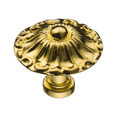 Ручка кнопка 15.304.24.03 цвет глянцевая латунь диаметр 24 мм