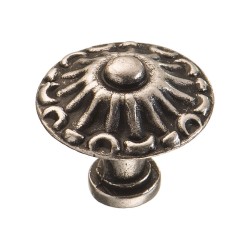 Ручка кнопка 15.304.24.16 цвет старое серебро диаметр 24 мм